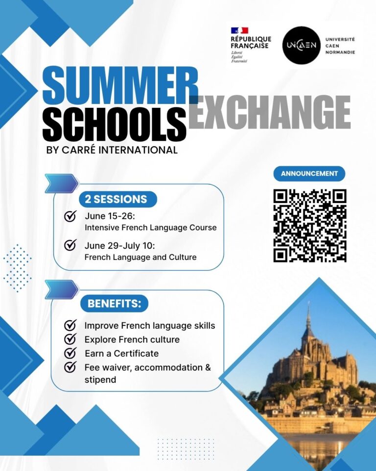 (Apply now – 3 Apr 2026) Exchange Summer Schools 2026 at Carré International, Université de Caen Normandie, France